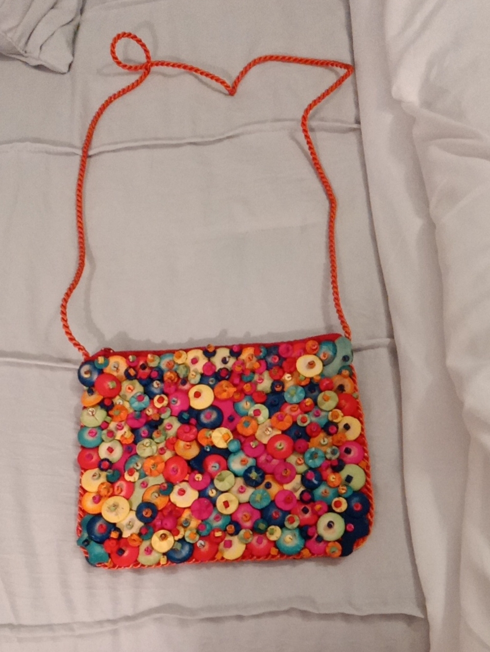 Multicolor Beaded Crossbody Bag 8x7  - NWOT